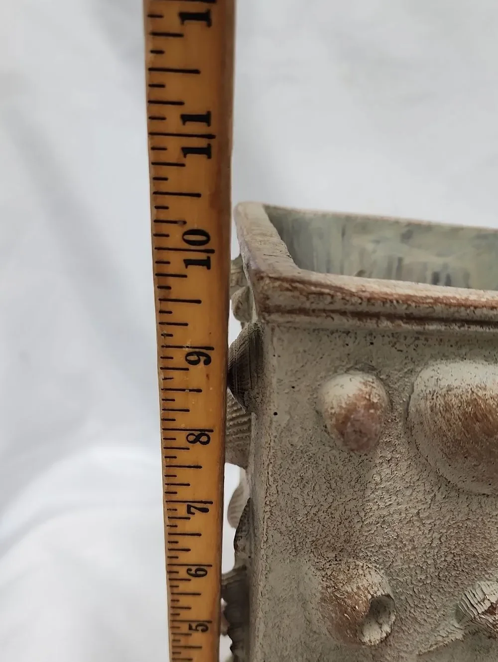 Textured Neutral Tone Seashell Vase Beach House Coastal